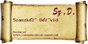 Szaszkó Dávid névjegykártya