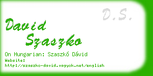 david szaszko business card